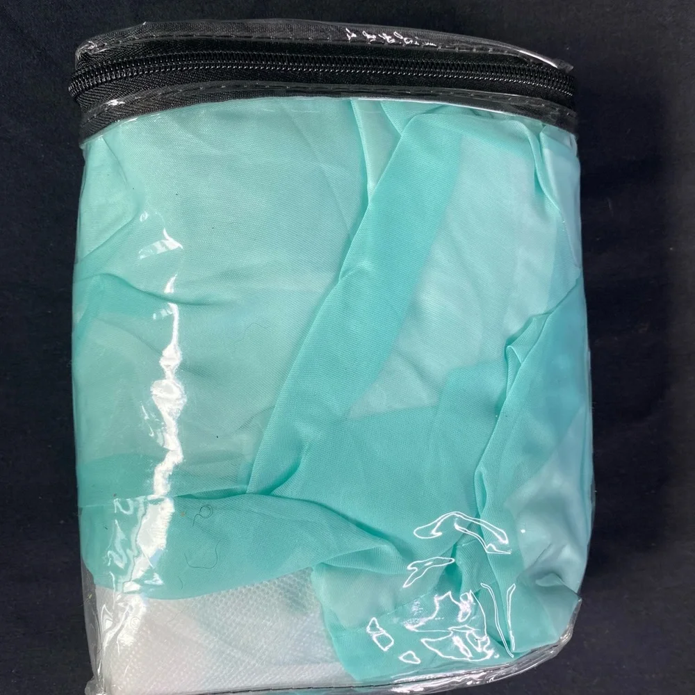 Organza Teal Twin size Bedskirt.
